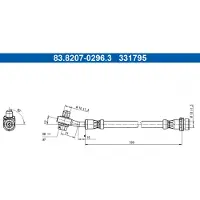 Ate 83.8207-0296.3 Bremsschlauch Hinten für FORD Focus Mk4 Turnier (HP) Focus Mk4 Schrägheck (HN) Focus Mk4 Limousine (HM)