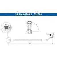 Ate Bremsschlauch [Hersteller-Nr. 24.5143-0280.3] für Seat, VW, Cupra, Audi, Skoda