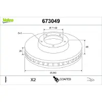 Valeo 2x Bremsscheiben Vorne für OPEL Astra L Sports Tourer 283mm 673049
