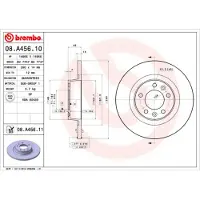 Brembo Bremsscheibe 08.A456.11, hinten, voll, 1 Stück