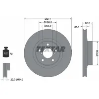 Textar Bremsscheibe 92094603 vorne, belüftet, 1 Stück
