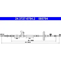 Ate Seilzug, Feststellbremse 24.3727-0794.2 Links