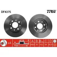 TRW Bremsscheibe LUC DF4375 vorne, belüftet, 1 Stück