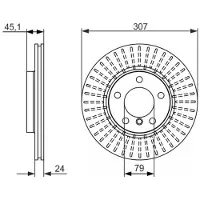 Bosch Bremsscheibe 0 986 479 726 vorne, belüftet, hochkarbonisiert, 1 Stück