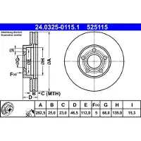 Ate Bremsscheibe 24.0325-0115.1