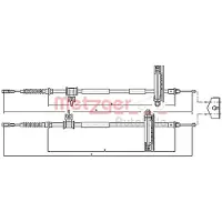 METZGER Seilzug, Feststellbremse COFLE 105362 hinten für Ford