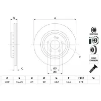 Bosch Bremsscheibe 0 986 479 G36 hinten, belüftet, hochkarbonisiert, 1 Stück
