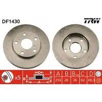 TRW Bremsscheibe DF1430 vorne, belüftet, 1 Stück