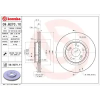 Brembo Bremsscheibe 09.B270.11, vorne, belüftet, 1 Stück