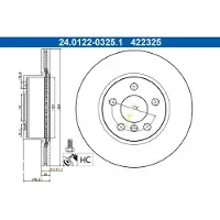 Ate Bremsscheibe 24.0122-0325.1, 1 Stück