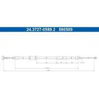 Ate Seilzug Feststellbremse 24.3727-0589.2 für Fiat Ducato