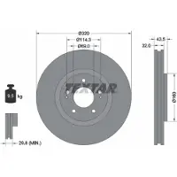 Textar Bremsscheibe 92169903 vorne, belüftet, 1 Stück