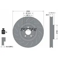 Textar Bremsscheibe 92283905 vorne, belüftet, perforiert, hochkarbonisiert, 1 Stück