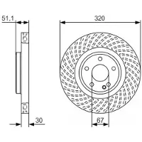 Bosch Bremsscheibe 0 986 479 A59 vorne, belüftet, hochkarbonisiert, 1 Stück