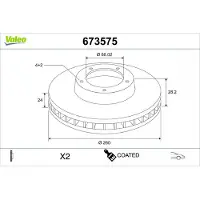 Valeo Bremsscheibe COATED 673575