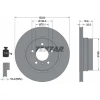 Textar Bremsscheibe 92161103 hinten, belüftet, 1 Stück