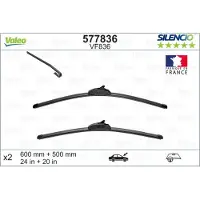 Valeo Wischblatt Silencio Xtrm VF836, 600/500mm, Vorne, 2 Stück