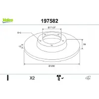 Valeo 2x Bremsscheibe 197582 hinten für OPEL GRANDLAND X (A18) Zafira Life (K0)