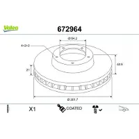 Valeo Bremsscheibe COATED 672964