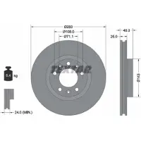 Textar Bremsscheibe 92267203 vorne, belüftet, 1 Stück
