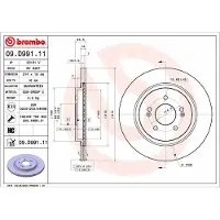 Brembo Bremsscheibe 09.D991.11, hinten, belüftet, hochkarbonisiert, 1 Stück