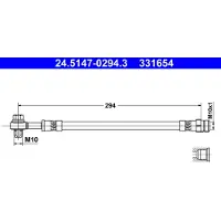 Ate 24.5147-0294.3 Bremsschlauch Hinten für AUDI A4 B9 Avant (8W5, 8WD) A5 Sportback (F5A) A4 B9 Limousine (8W2, 8WC) A5 Coupe (F53) A4 Allroad