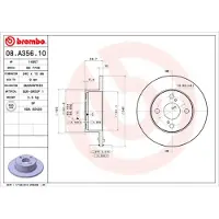 Brembo Bremsscheibe 08a35610 240mm 10mm für TOYOTA