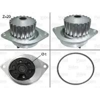 Valeo 506290 Kühlmittelpumpe Wasserpumpe mit Riemenscheibe passend für PEUGEOT 206 Schrägheck (2A/C) 106 II Schrägheck (1A, 1C) für NISSAN MICRA II