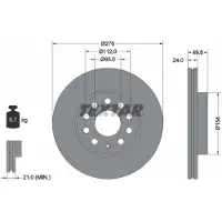 Textar Bremsscheibe 92271905 vorne, belüftet, hochkarbonisiert, 1 Stück