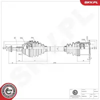 ESEN SKV 40SKV284 Antriebswelle Vorne Links für VW Passat Variant (365) TOURAN (1T3) SHARAN (7N1, 7N2) CC (358) Passat Limousine (362) für SEAT