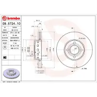Brembo Bremsscheibe 09572410 276mm 25mm für AUDI