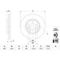 Bosch Bremsscheibe 0 986 479 F05 vorne, belüftet, hochkarbonisiert, 1 Stück
