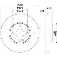 Hella Bremsscheibe [Hersteller-Nr. 8DD355131-821] für Mazda