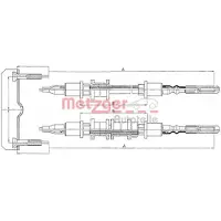 METZGER Seilzug, Feststellbremse COFLE 115971 hinten für Opel