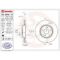 Brembo Bremsscheibe [Hersteller-Nr. 09.8936.11] für Renault