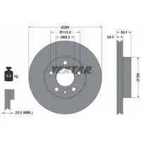 Textar Bremsscheibe 92083805 vorne, belüftet, hochkarbonisiert, 1 Stück