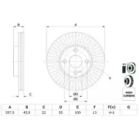 Bosch Bremsscheibe 0 986 479 E56 vorne, belüftet, hochkarbonisiert, 1 Stück