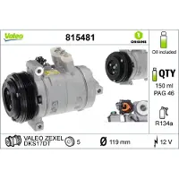 Valeo 815481 DKS17DT Klimaanlage Klimakompressor PAG 46 für NISSAN NP300 Navara Pickup (D23) für RENAULT Alaskan Pickup