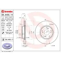 Brembo Bremsscheibe 09.A455.11, vorne, belüftet, 1 Stück