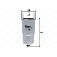 Valeo Kraftstofffilter 587186 für Hyundai Trajet Santa FÉ I