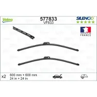 Valeo Wischblatt Silencio VF833, 600mm, Vorne, 2 Stück