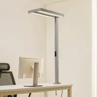 Arcchio Logan LED-Büro-Klemmleuchte silber dimmbar, Sensor - , Logan, dimmbar, Grau, für Arbeitszimmer / Büro, Aluminium, Modern