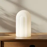 LUCANDE LED Tischlampe Lunja , dimmbar, weiß / opal, für Wohn- / Esszimmer, Glas, Modern, LED Tischlampe