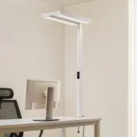 Arcchio Logan LED-Büro-Klemmleuchte, weiß, dimmbar, Sensor - , Logan, dimmbar, Weiß, für Arbeitszimmer / Büro, Aluminium, Modern