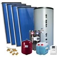 SUNEX Solarpaket AMX 2.51, Flachdachmontage 10,04m2 mit Hygienespeicher 750L, 1 WT