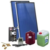SUNEX Solarpaket für Brauchwasser mit 2x AMX 2.0 Flachkollektoren, 4,00m2, Flachdachmontage, ohne Speicher