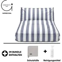 Blomus STAY Outdoor Daybed inkl. gratis Schutzhülle & Reinigungsmittel Lily White/Key Largo 120 x 190 cm