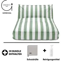 Blomus STAY Outdoor Daybed inkl. gratis Schutzhülle & Reinigungsmittel Lily White/Duck Green 120 x 190 cm