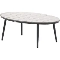 Garden Impressions Margriet Beistelltisch oval- 120x75xH45 cm carbon black/light teak Vironwood