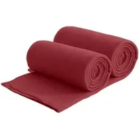 Wometo 2er Set Eco Fleecedecken aus 100% recyceltem Material + OEKO-TEX geprüft 130x160 ca. 400 g - dunkelrot mit Anti-Pilling und Kettelrand